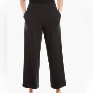 Max Studio Black Wide-Leg Cropped Pants with Front Pockets. Size S NEW
